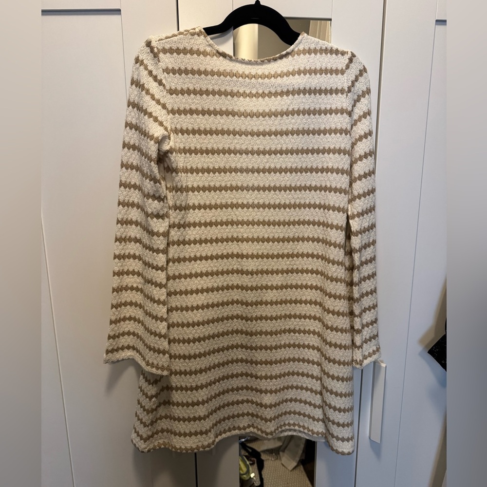 H&M Crochet beach cover-up / mini dress, size M, white/beige